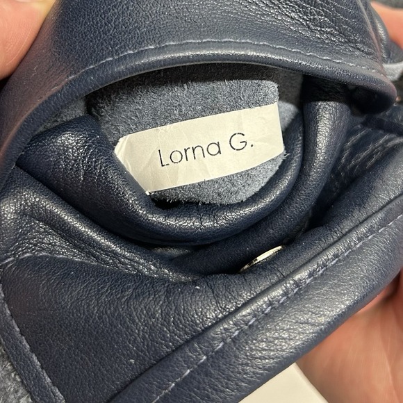 Rough and Tumble Leather Hobo Slouch Tote Bag Blue Pockets Made in Maine - Picture 12 of 16